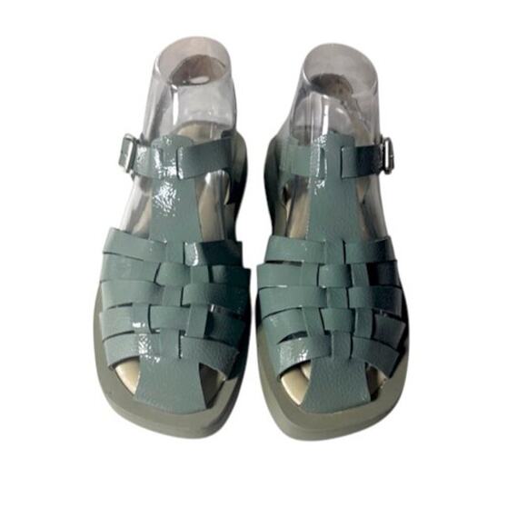 Free People Finn Platform Fisherman Sandals Sea Serpent Patent Leather EU 38 NEW - Picture 3 of 8